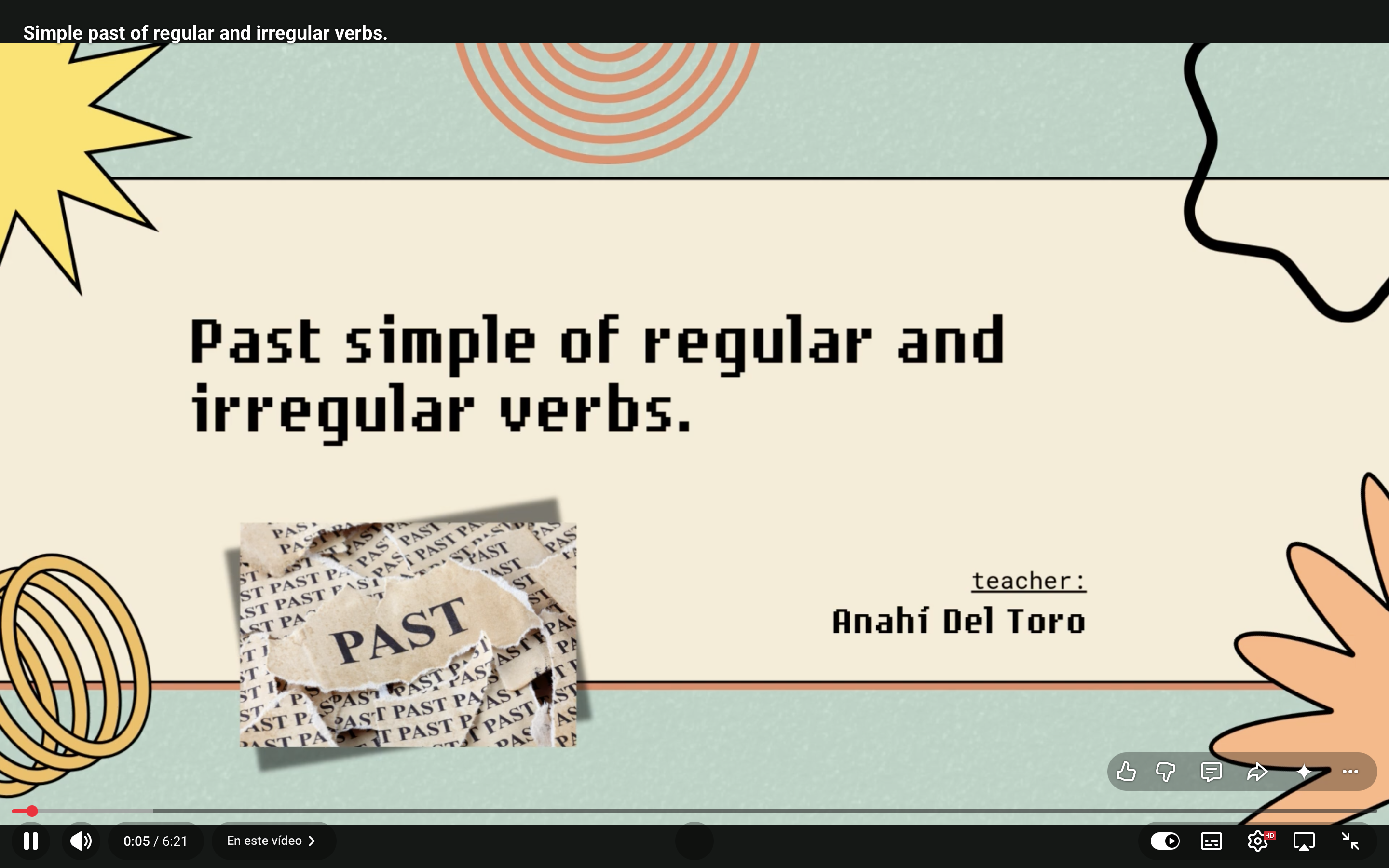 Vista previa del video Simple past of regular and irregular verbs